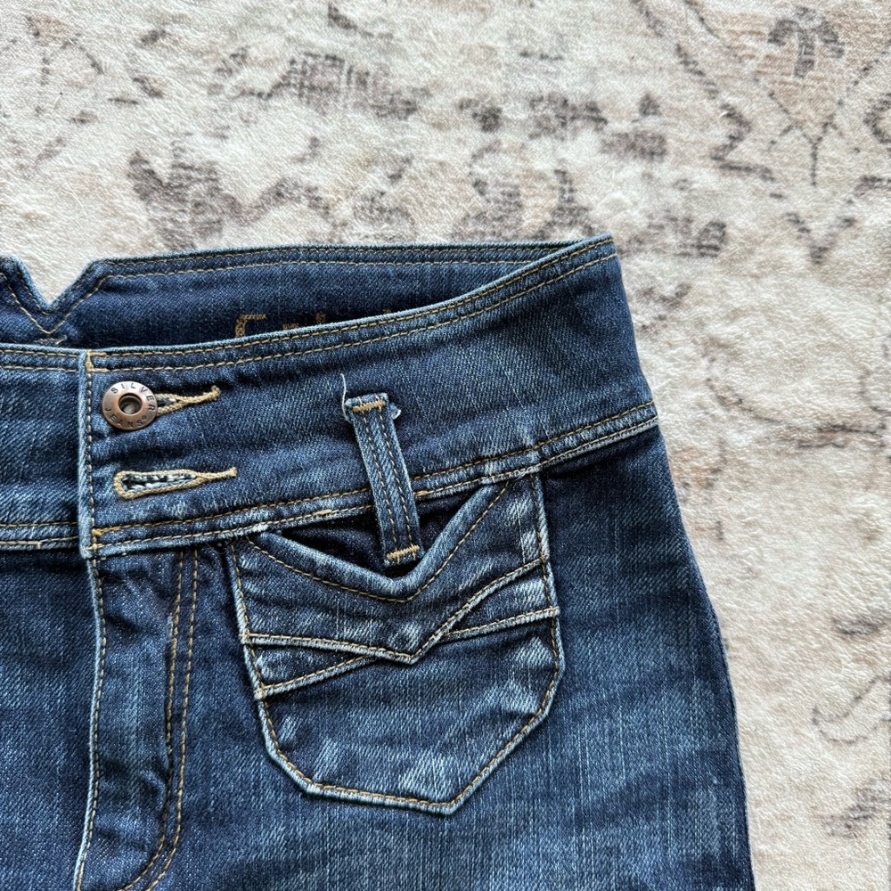 Y2K silver jeans dark wash preppy mini skirt